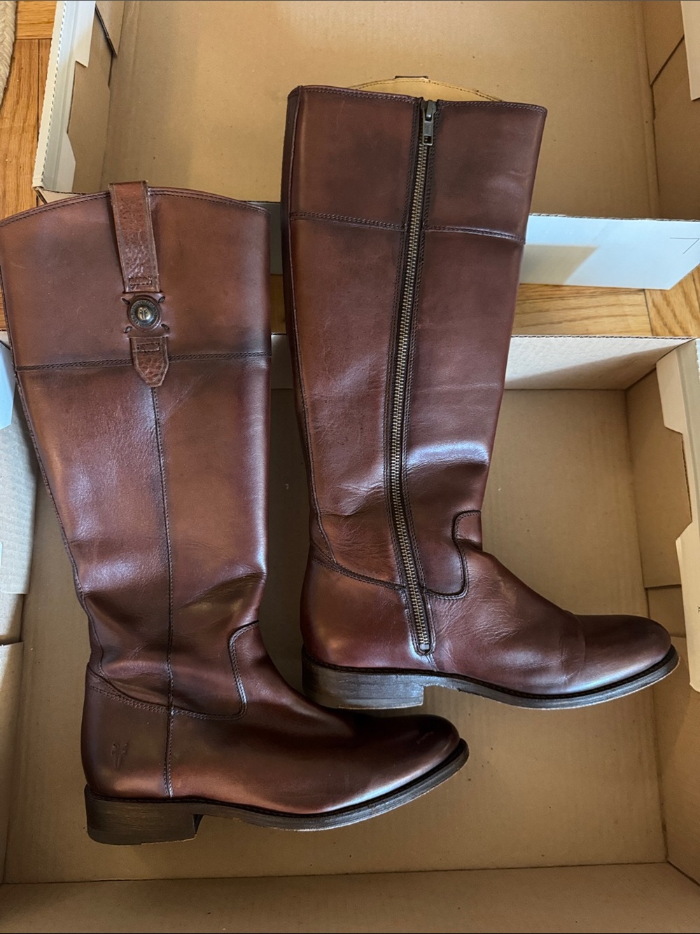 Frye Women's Tall Leather Riding Boots - Dark Brown